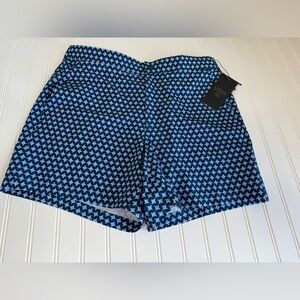 VRST Men's 6” Inseam Resort Short Relaxed Blue Printed Large NEW. 1115